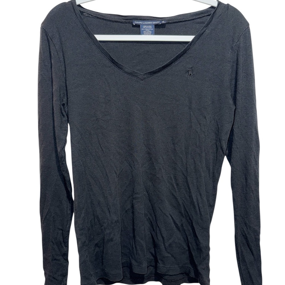 Ralph Lauren Y2K Womens black v neck Long Sleeve Top Size XL - Picture 8 of 8